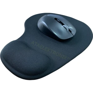EC Shop Ataelektronik Jel Bilek Destekli Siyah Bilek Destekli Mouse Pad  K Oyuncu Mouse Pad Mousepad Maus Ped Mat