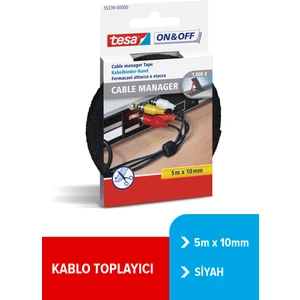 On&Off Kablo Organizatörü Siyah   5m 10mm