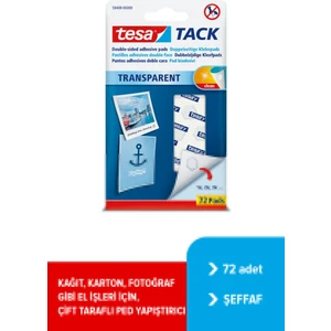 Tack Çift Taraflı Ped Yapıştıcı Şeffaf 72 Adet