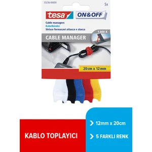 On&Off Kablo Organizatörü Renkli 5'li   0.2m 12mm