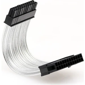 10cm ATX 24 Pin Erkek-Dişi Anakart PSU Metal Örgülü Güç Kaynağı Uzatma Kablosu