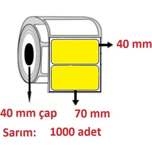 Özsaraç Etiket 40X70 Eco Termal Etiket Sarı ( 1000 Li )
