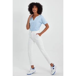 Kadın Norah Beyaz Renkli Beli Lastikli Jean Pantolon