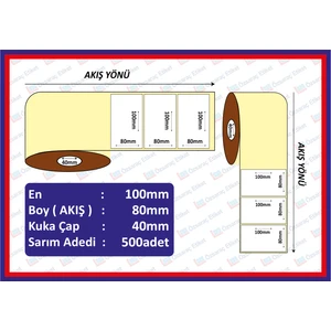Özsaraç Etiket 80X100 Eco Termal Etiket ( 500 Lü )  10 rulo 5000 adet