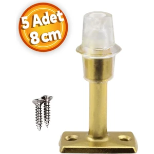 Kapı Kolu Stoperi Tamponu Durdurucusu Tutucu Tutacağı Plastik Gold Altın Stopu Silikonlu 8 Cm 5 Adet