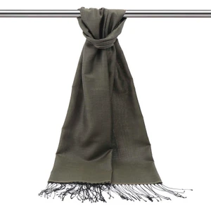 Bursa İpek Siyah Haki Ipek Görünümlü Şal