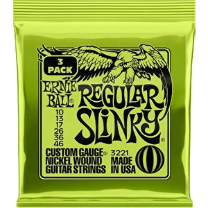 Ernieball P03221 REGULAR SLINKY 3 PACK Elektro Tel (3'lü Paket)