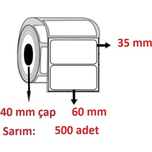 ÖzsaraçEtiket 35X60 Eco Termal Etiket( 500LÜ ) 3 rulo 1500 adet