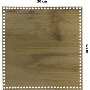 Ala Depo Ahşap Sepet Tepsi Tabanı Kare 30X30 cm Açık Meşe Çift Yüz 3mm Mdf
