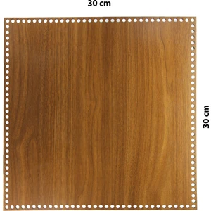 Ala Depo Ahşap Sepet Tepsi Tabanı Kare 30X30 cm Ceviz Çift Yüz 3mm Mdf