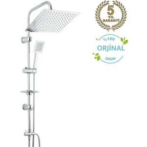 Luxury Standıng Shower Set Robot Duş Sistemi Çok Fonksiyonlu Kare Tepe Yağmurlama Duş Seti