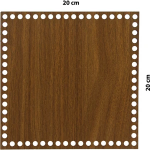 Ala Depo Ahşap Sepet Tepsi Tabanı Kare 20X20 cm Ceviz Çift Yüz 3mm Mdf