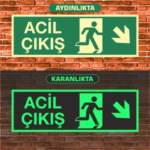 10X30 Fosforlu Acil Çıkış Uyarı Ikaz Tabelası