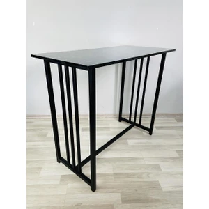 Bar Tipi Masa Bar Masası Metal Ayaklı Masa Siyah