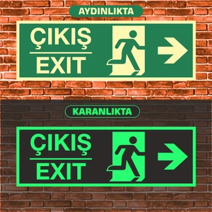 10X30 Fosforlu  Çıkış/exıt Uyarı Ikaz Tabelası