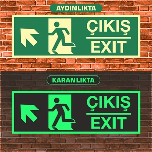 10X30 Fosforlu  Çıkış/exıt Uyarı Ikaz Tabelası