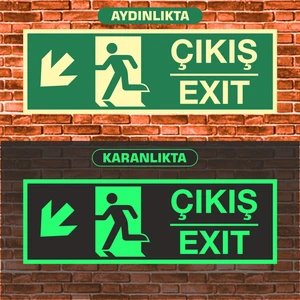 10X30 Fosforlu  Çıkış/exıt Uyarı Ikaz Tabelası