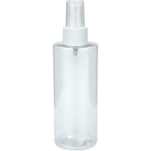 Güvenç Ambalaj 100 Adet - 250ML Plastik Şeffaf Küt Boyunlu Şişe, Boş Beyaz Parmak Spreyli Pet Şişe