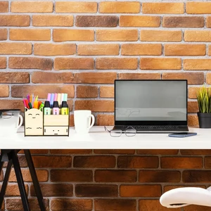 Ahşap Kedi Kalemlik Organizer Masaüstü