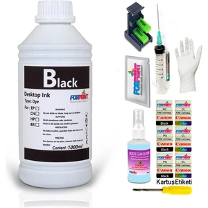 Canon PG-545 Siyah Kartuş Uyumlu Forprint Dolum Seti 1000ML Siyah