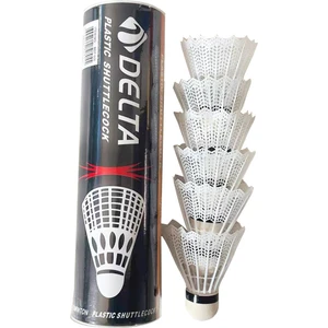 6 Adet Pratik Kutusunda Plastik Başlı Beyaz Badminton Topu