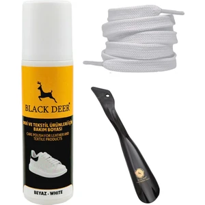 Black Deer Beyaz Ayakkabı Deri Kumaş Boyası,Sneaker Beyaz Ayakkabı Temizleyici,Ayakkabı Çekeceği,Bağcık 75 ml