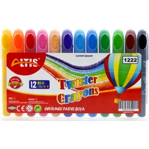 Twister Crayons 12 Renk Jumbo Pastel Boya Sağlığa Zararsız 12 Parça Set