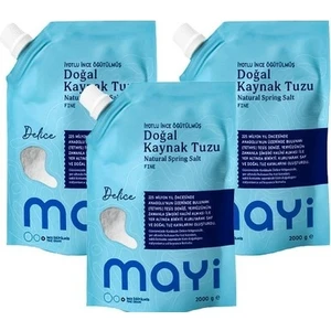 Mayi Tuz Iyot Ilaveli Ince Öğütülmüş Doğal Kaynak Tuzu 3 x 2 kg