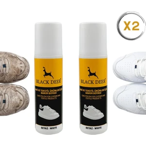 Black Deer Beyaz Ayakkabı Deri ve Kumaş Boyası,Sneaker Beyaz Ayakkabı Temizleyici,2 Adet 75 ml