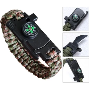 9595 Pusulalı & Bıçaklı Paracord Bileklik Kamuflaj