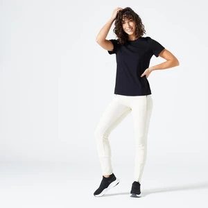 DOMYOS Kadın Siyah Regular Spor Tişörtü 500 - Fitness Hafif Antrenman