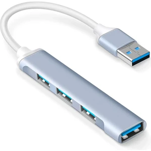 Ata Elektronik Kaliteli - Alüminyum - Metal - 4 Port USB 3.0 Mini USB Hub Hub  Ultra Ince USB Çoğaltıcı Çoklama Dağıtıcı 5 Gbps 1 Giriş 4 Çıkış