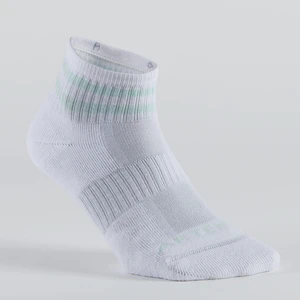 Artengo Tenis Çorabı - Orta Boy Konç - Unisex - 3 Çift - Beyaz / Mor Şeritli - Rs500