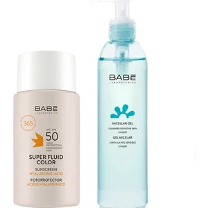 Süper Etkili SPF50 Renkli Güneş Koruyucu 50 ml + 90 ml Temizleyici Jel
