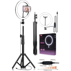 Ring Fill Light LED Işıklı Tripod 10 Inç Halka Makyaj Işığı Ayaklı 10 Inç