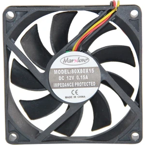 80X80X15MM 12V Dc 3 Pin Plastik Kasa Fanı