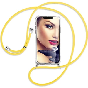 Xiaomi Redmi Note 9 PRO Kılıf Boyun Omuz Askılı Sarı iPli Kordonlu Anti Şok Köşe Korumalı Şeffaf Silikon X-ROP