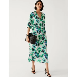 Marks & Spencer Çiçek Desenli Midi Elbise