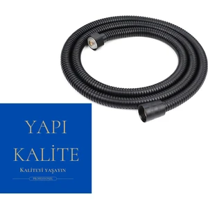 Yapı Kalite Banyo Siyah Kısa Robot Duş Spiral Hortumu Örgülü 60 CM