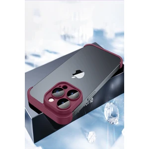 Caseart Apple iPhone 13 Pro Max ile Uyumlu Kılıf 2 Parçalı Alt Üst Kamera Lens Korumalı Sert Silikon Kapak - Mürdüm
