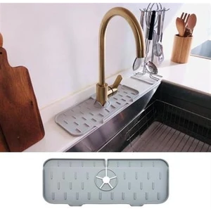 Buffer® Lavabo Için Silikon Esnek Mat Musluk Sapı Damlama Tutucu Raf Mutfak Tezgahı Sıçrama Koruma
