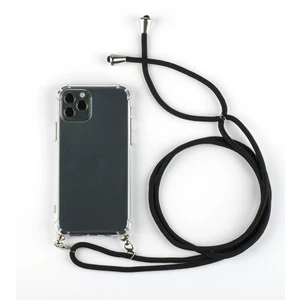 Apple iPhone 11 PRO Kılıf Boyun Omuz Askılı Siyah iPli Kordonlu Anti Şok Köşe Korumalı Şeffaf Silikon X-ROP