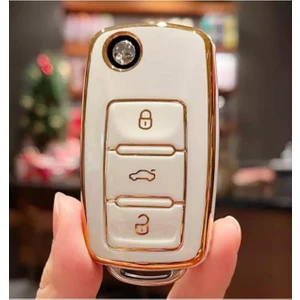Şenyıldız Aksesuar Vw Tiguan Jetta Golf 5 Golf 6 Scirocco Polo Caddy Lüks Anahtar Koruma Kılıfı