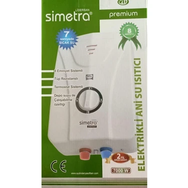 Simetra Premium Elektrikli Şofben 7000 W Güçlü Ani Su Isıtıcı 7 lt/dk Kapasite ile 8