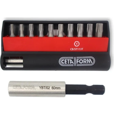 Ceta Form CB/ST113T Delikli Torx Bits Uç Takımı + Bits Tutucu 11 Parça (1