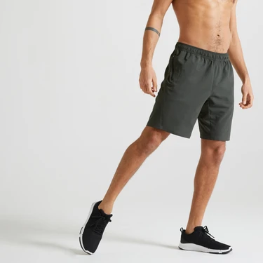 Decathlon DOMYOS Erkek Koyu Yeşil Spor Şortu 120 - Fitness