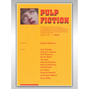 Saturndesign Pulp Fiction Poster 40 x 60 cm Ucuz Roman Afiş - Kalın Poster Kağıdı Dijital