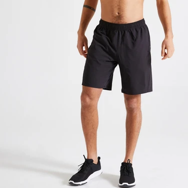 Decathlon DOMYOS Erkek Siyah Spor Şortu 120 - Fitness