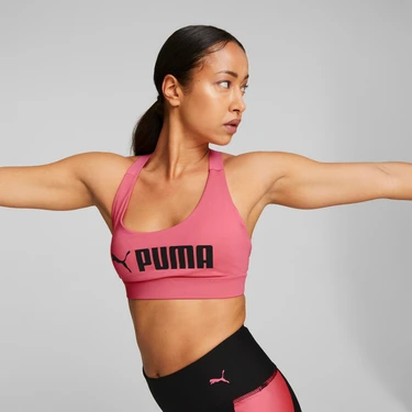 Puma Kadın Sunset Pink Puma Mid Impact Fit Bra Pembe Kadın Spor