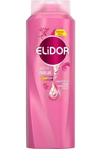 Elidor Superblend Saç Bakım Şampuanı Güçlü ve Parlak E Vitamini Makademya Yağı Kolajen 650 ml